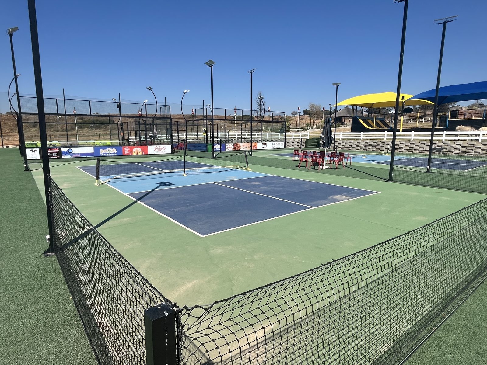 The pickleball courts