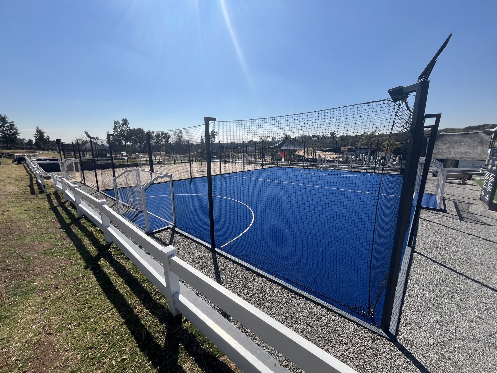 The astro-turf soccer pitch