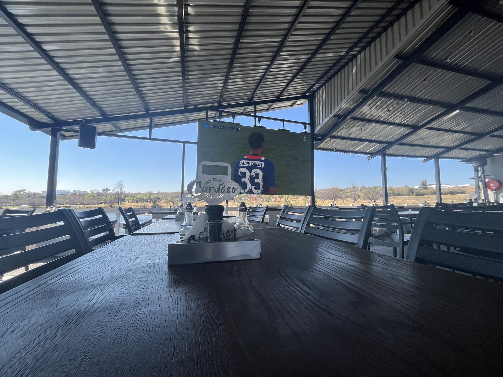 The deck and restaurant beside the water