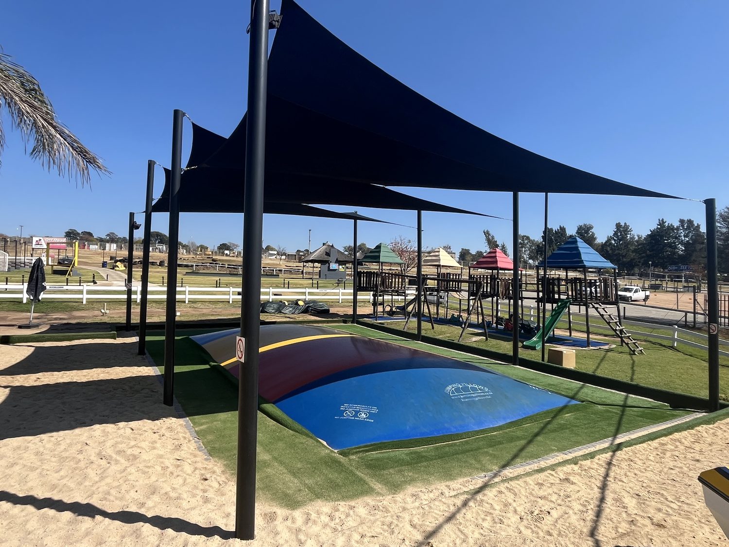 Mini golf under the shade sails